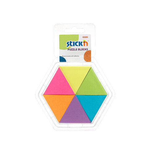 STICK&#39;N 43X50MM 900SHS PUZZLE BLOCKS NEON 21369