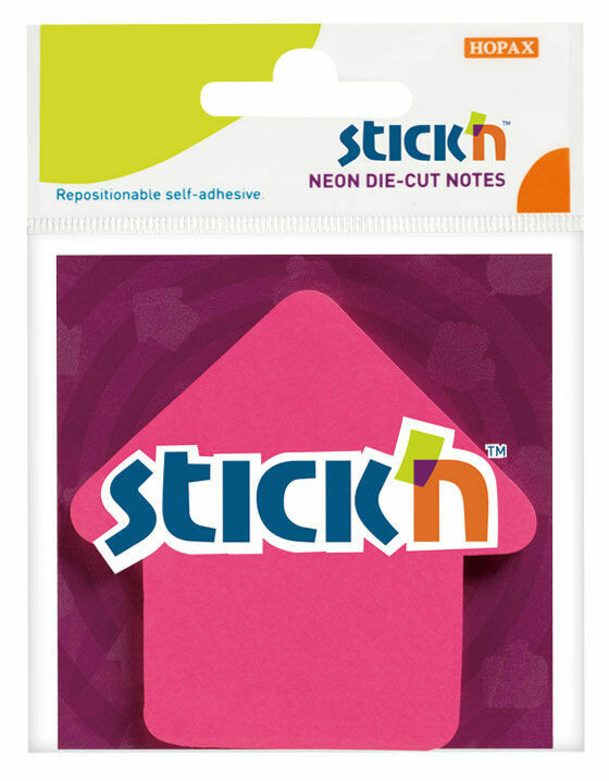 STICK&#39;N 70X70MM 50SHS DIE-CUT PAD NEON ARROW 21181