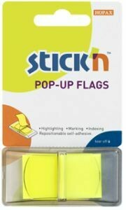 STICK&#39;N 50SHS POP-UP FLAGS, ASSTD COLORS