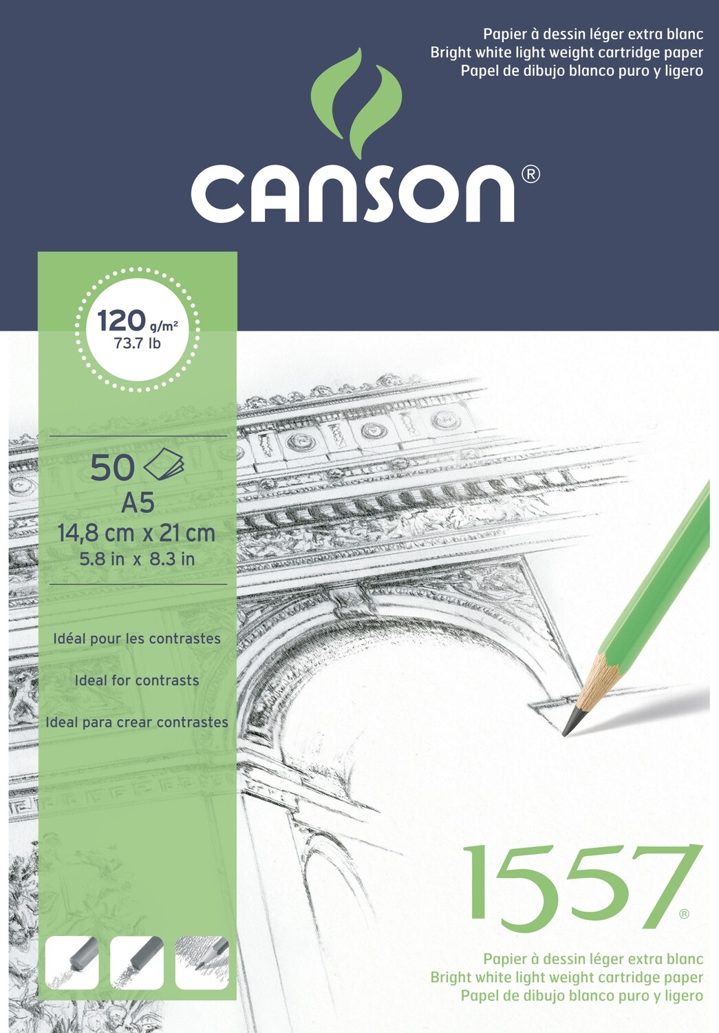 CANSON A5 1557 DRAWING PAD 120GSM 50SHS 204127407