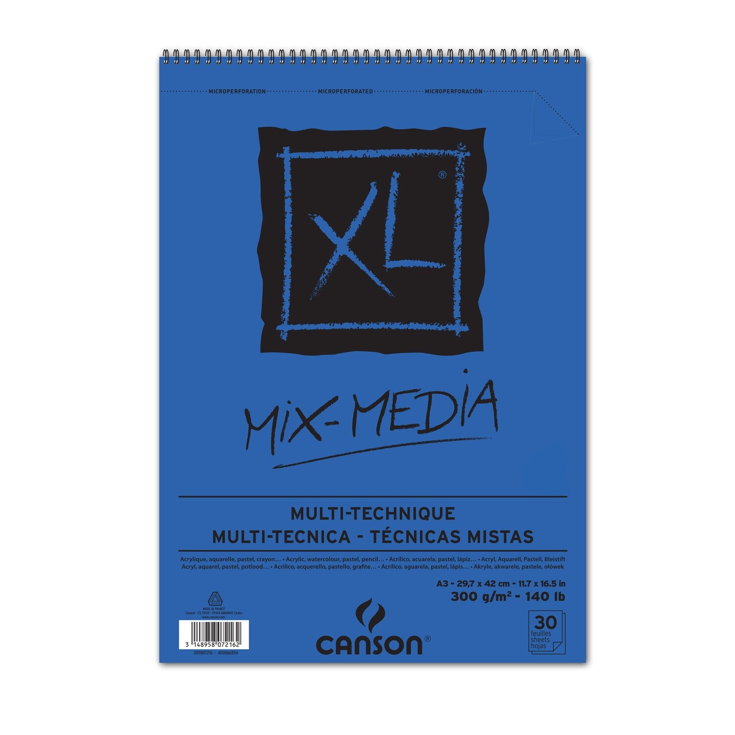 CANSON A3 XL MIX MEDIA WATER COL PAD 30SHS 300GSM