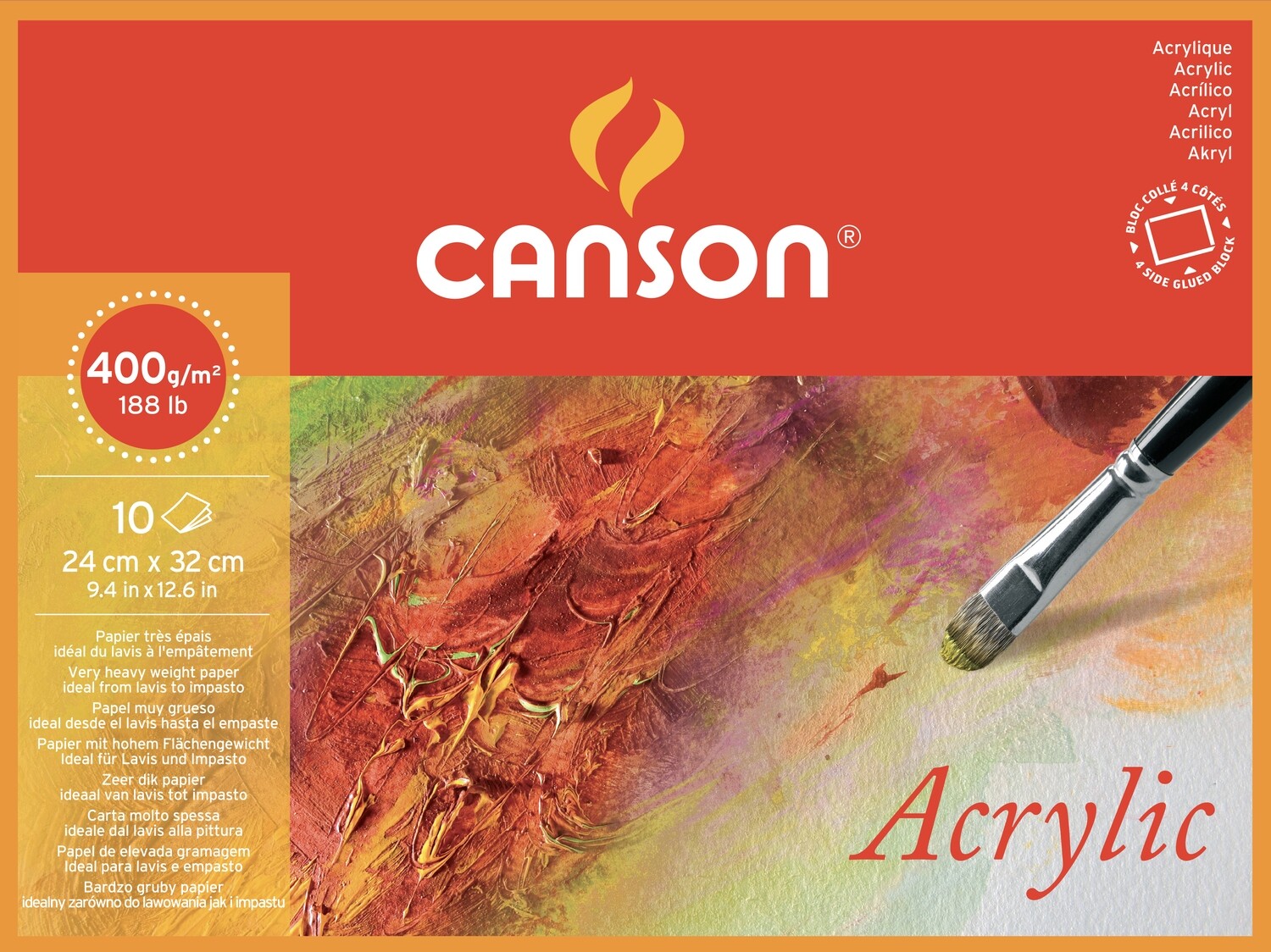 CANSON 24X32 ACRYLIC PAD 400GRM 10SHS 200807408