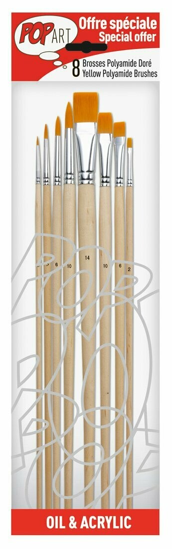 PEBEO 8PCS PAINTING BRUSH SET 950250/950251