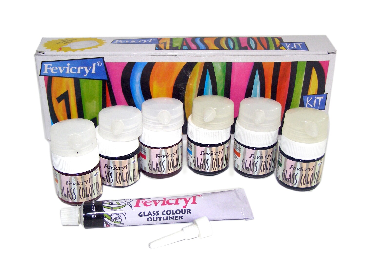 FEVICRYL 85ML GLASS COLOUR KIT SOLVENT BASE