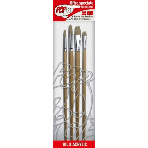 PEBEO 4PCS WHITE BRISTLES BRUSH SET 950850/950951