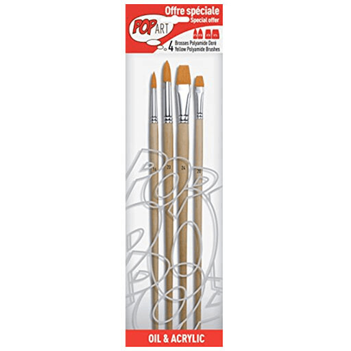 PEBEO 4PCS YELLOW BRISTLES BRUSH SET 950950