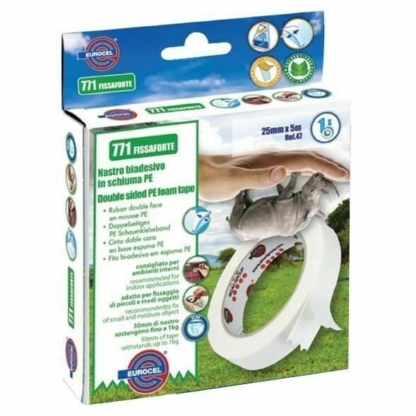 EUROCEL 1&quot; DOUBLE SIDED FOAM TAPE 25MM REF.47