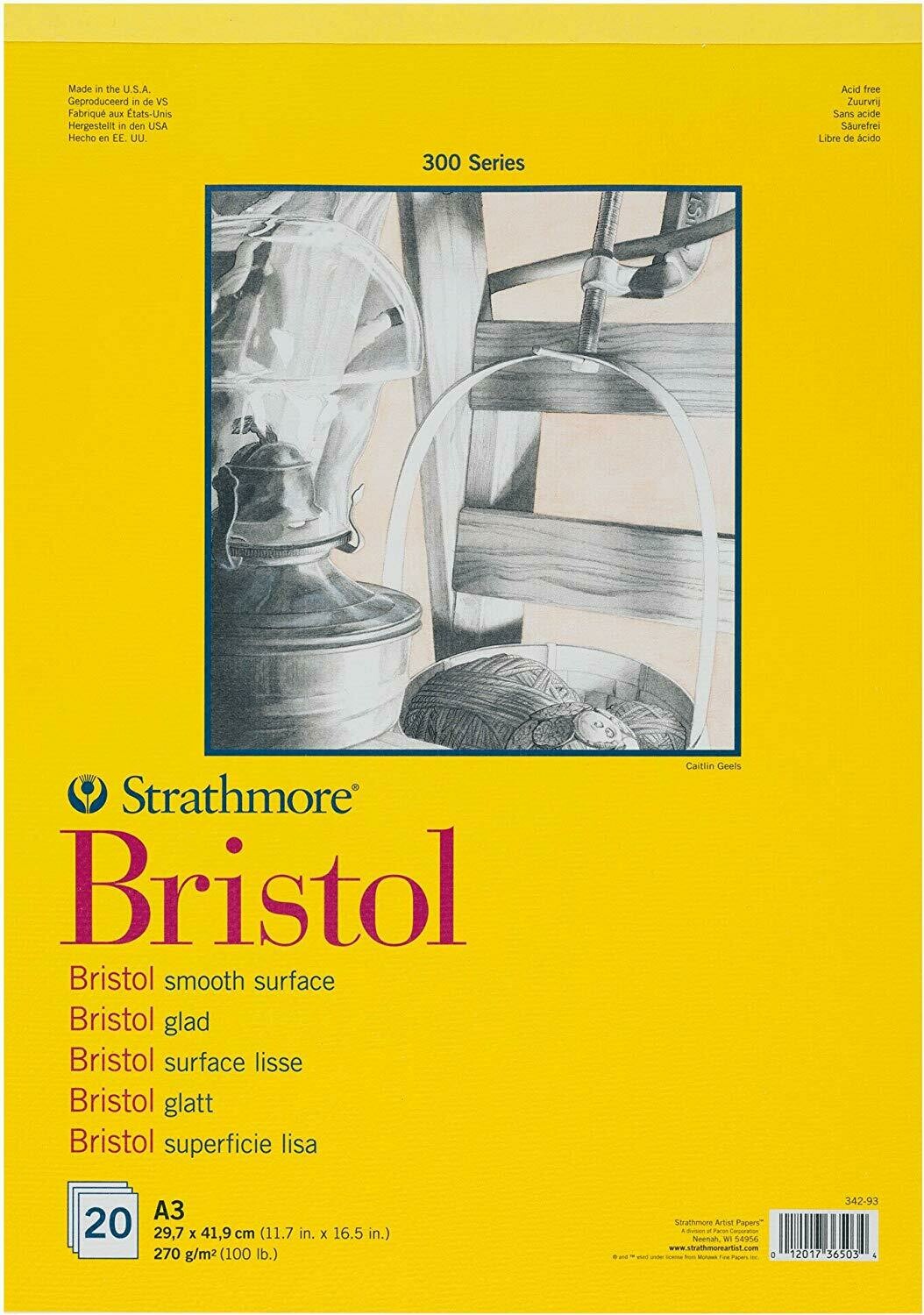 STRATHMORE A3 BRISTOL PAD 20SHT 270 GRM 342-93