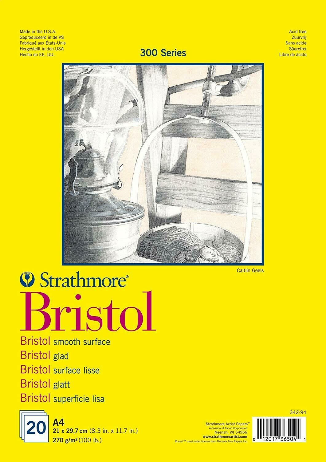 STRATHMORE A4 BRISTOL PAD 20 SHT 270 GRM 342-94