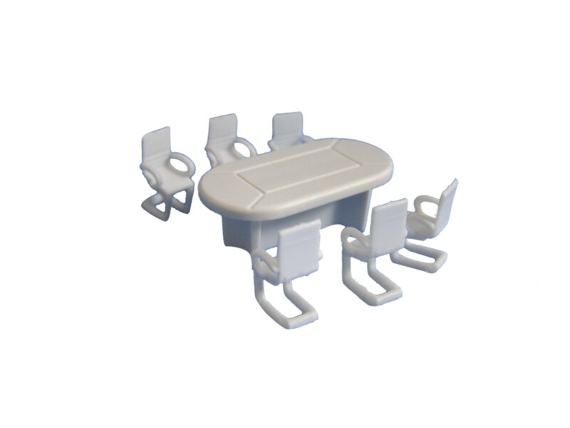 GZ MEETING TABLE SET WITH 6 CHAIR 1:75 G19-007