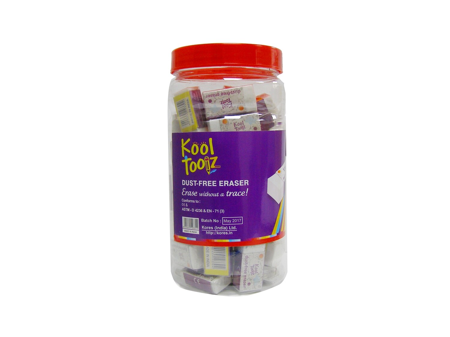KOOLTOOLZ 70PCS NON-DUST ERASERS JAR
