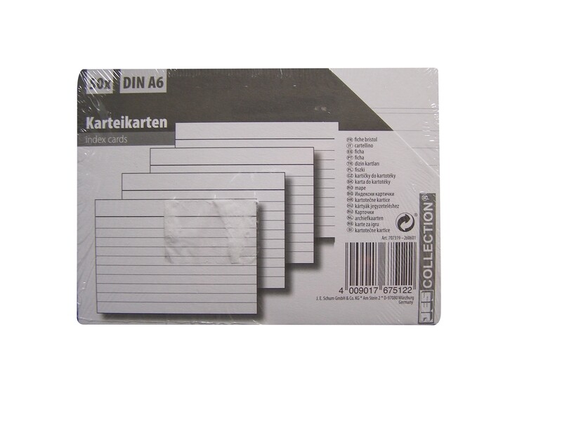 SCHUM A6 INDEX CARDS 50SHS 707319
