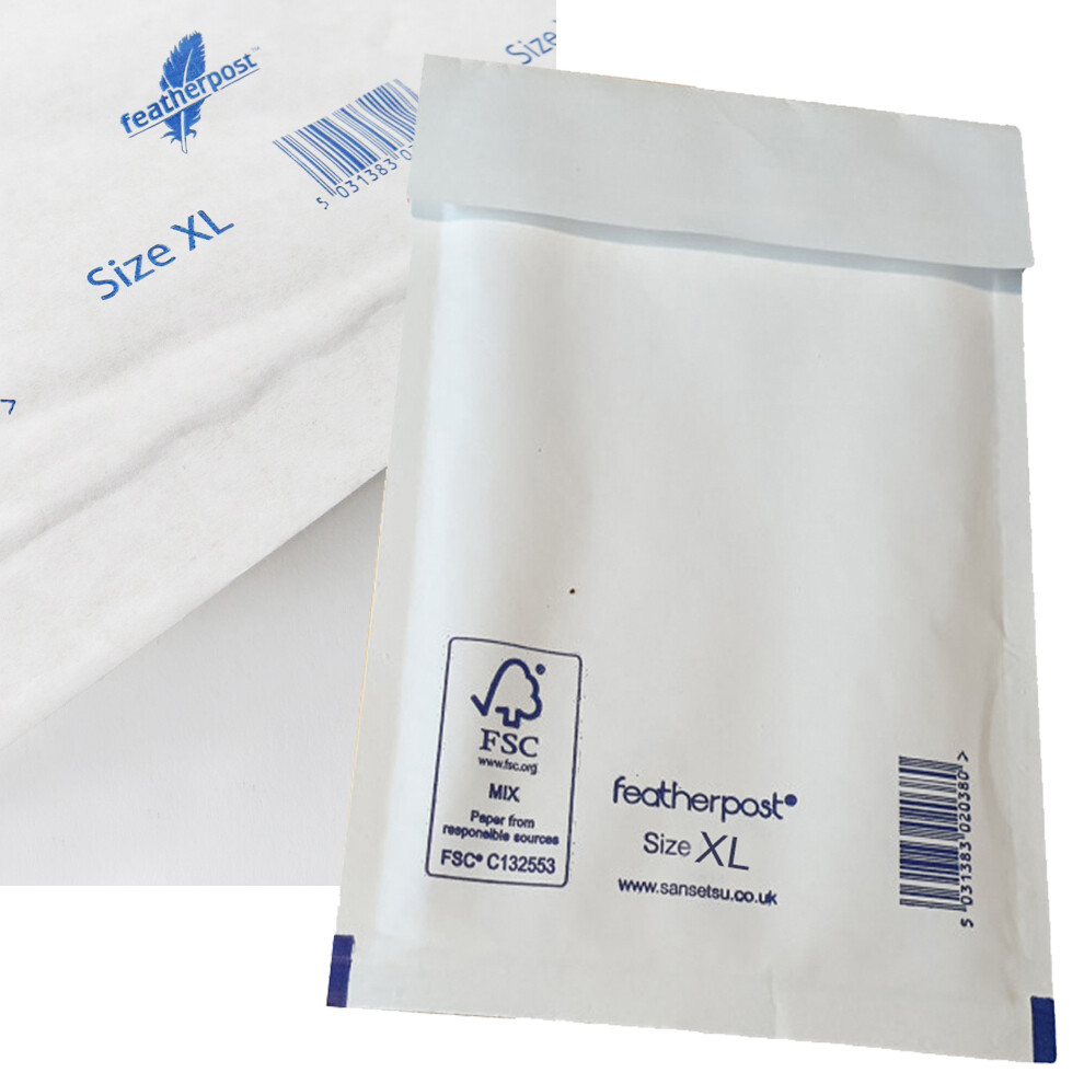 KENDON XL SIZE FEATHERPOST WHITE PADDED ENVELOPES