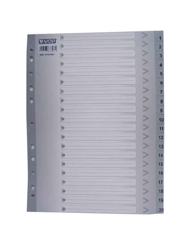 RSC/PREMIER A4 PVC DIVIDER 1-20 GREY