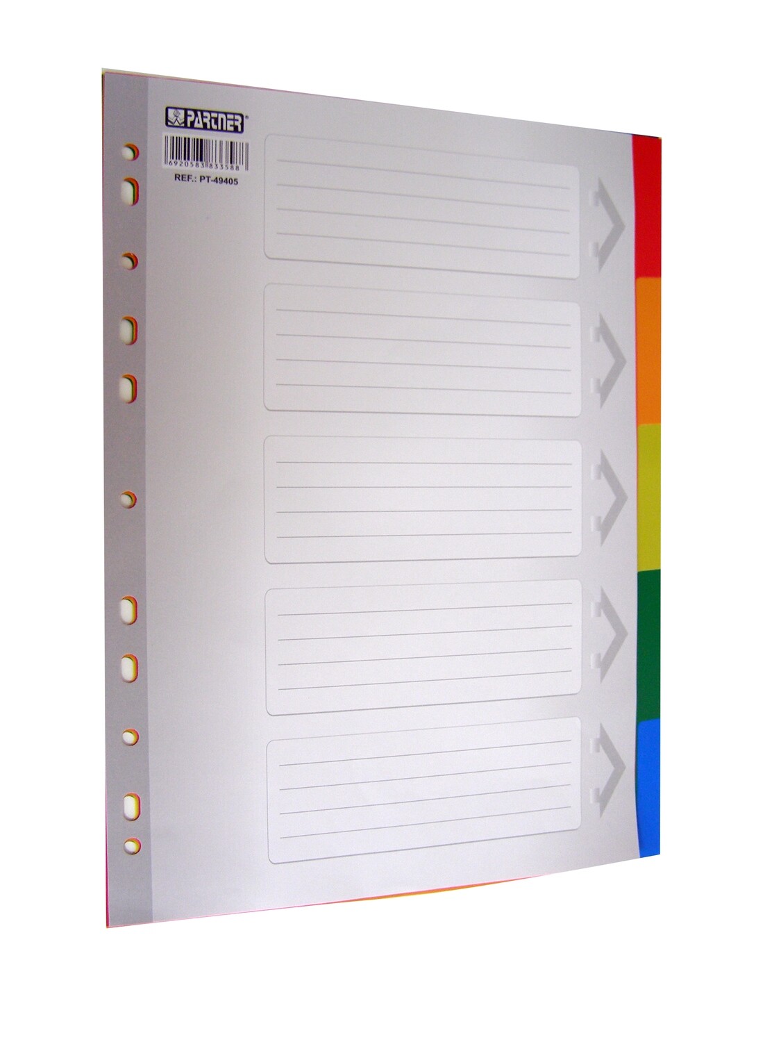 RSC/PARTNER A4 PVC DIVIDER 5 COLOR