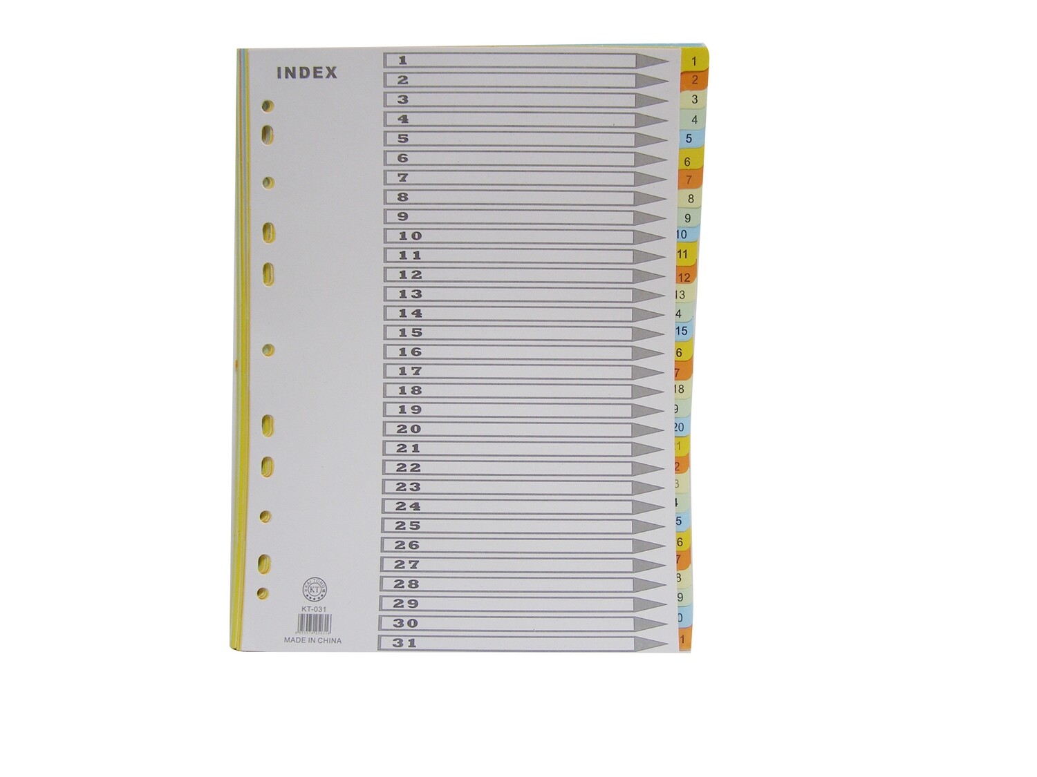 RSC/PREMIER/ATLAS A4 MANILA DIVIDER 1-31 COLOR