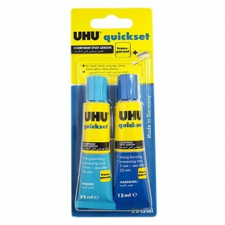 UHU 2X15ML QUICKSET GLUE TUBES 347077