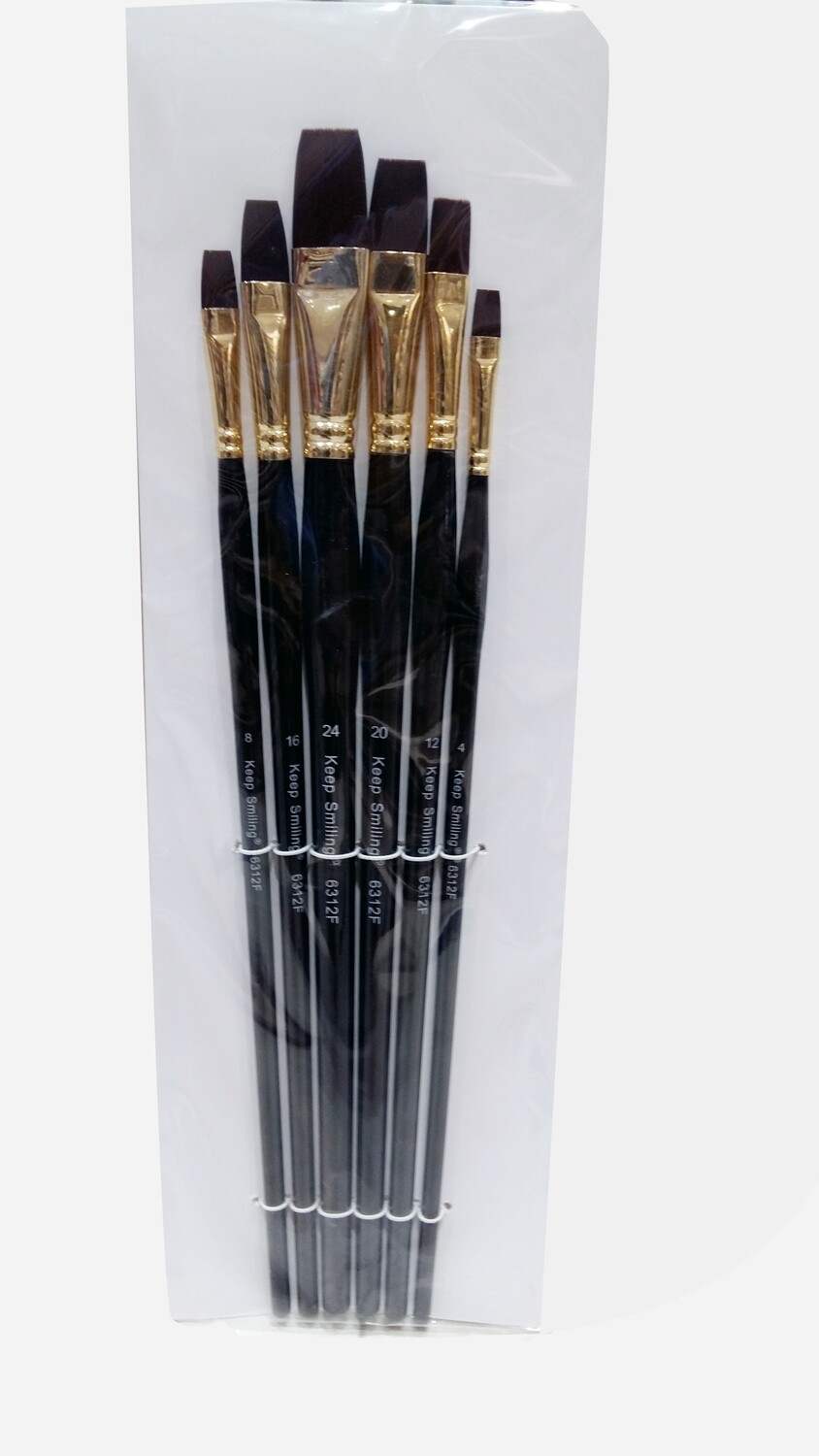 RSC KEEPSMILE 6PCS FLAT/ROUND PAINT BRUSH P18-590, Type: Flat