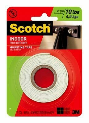 3M SCOTCH PERMANENT MOUNTING TAPE 1&quot;X50&quot; 114P
