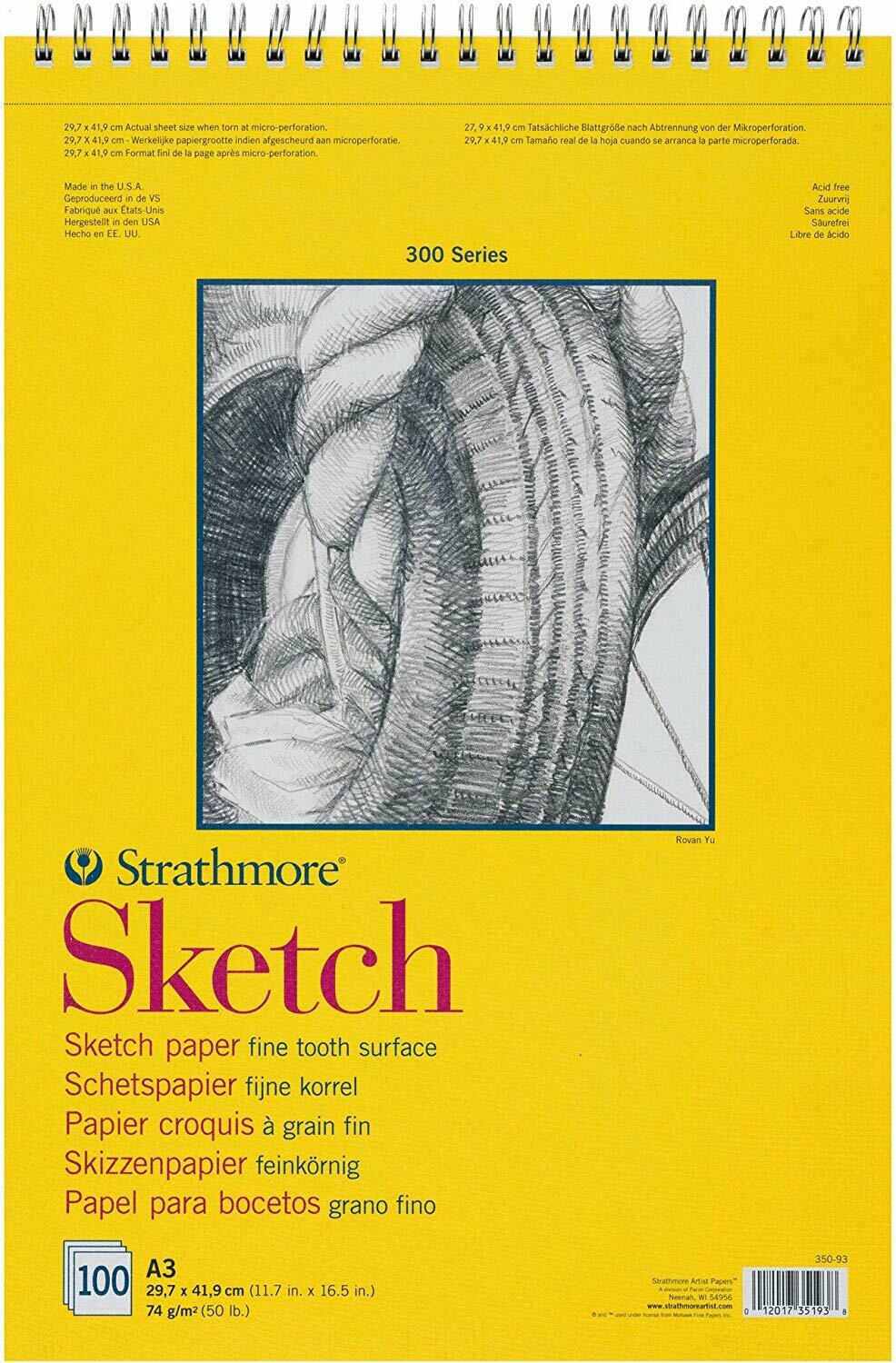 STRATHMORE A3 SKETCH PAD 100SHT 74GRM 350-93
