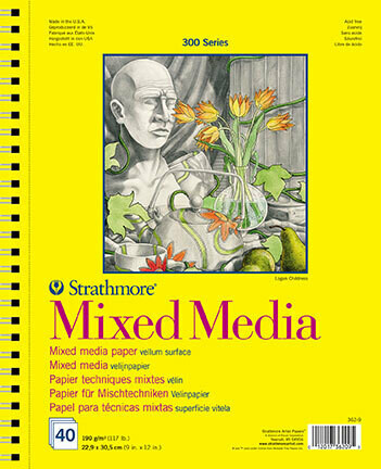 STRATHMORE 22.9X30.5CM MIXED MEDIA PAD 40SHT 190GR