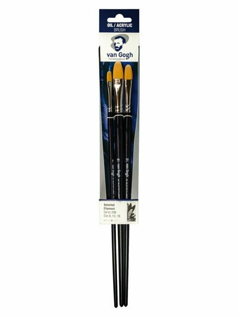 VAN GOGH 3PC FLAT OIL/ACR PAINTING BRUSH 296/8-12-