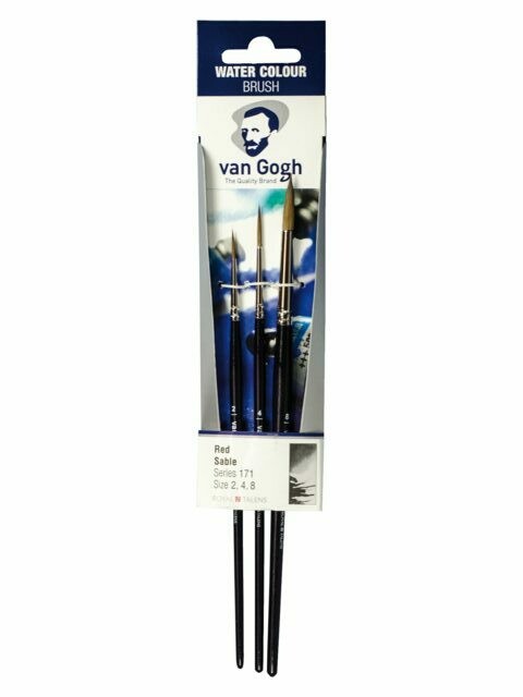 VAN GOGH 3PC WATER COLOR PAINTING BRUSH 171/2-4-8