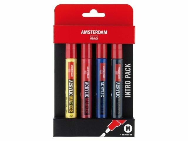 AMSTERDAM 4PCS ACRYLIC MARKER SET 4MM NIB 17519001