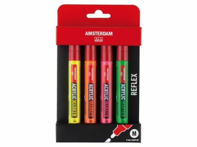 AMSTERDAM 4PCS ACRYLIC MARKER SET 4MM NIB 17519003