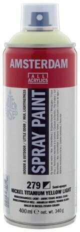 AMSTERDAM 400ML SPRAY PAINT ASSTD COLOURS, Colour: Nickel Titanium Yellow Light 279