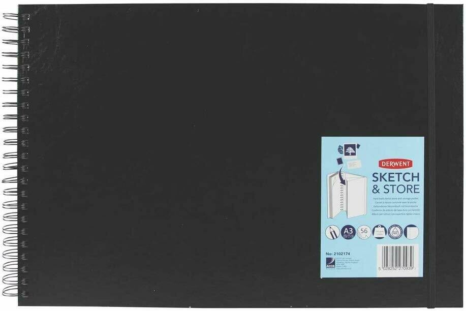 DERWENT A3 SKETCH &amp; STORE 165GSM 56SHS 2102174