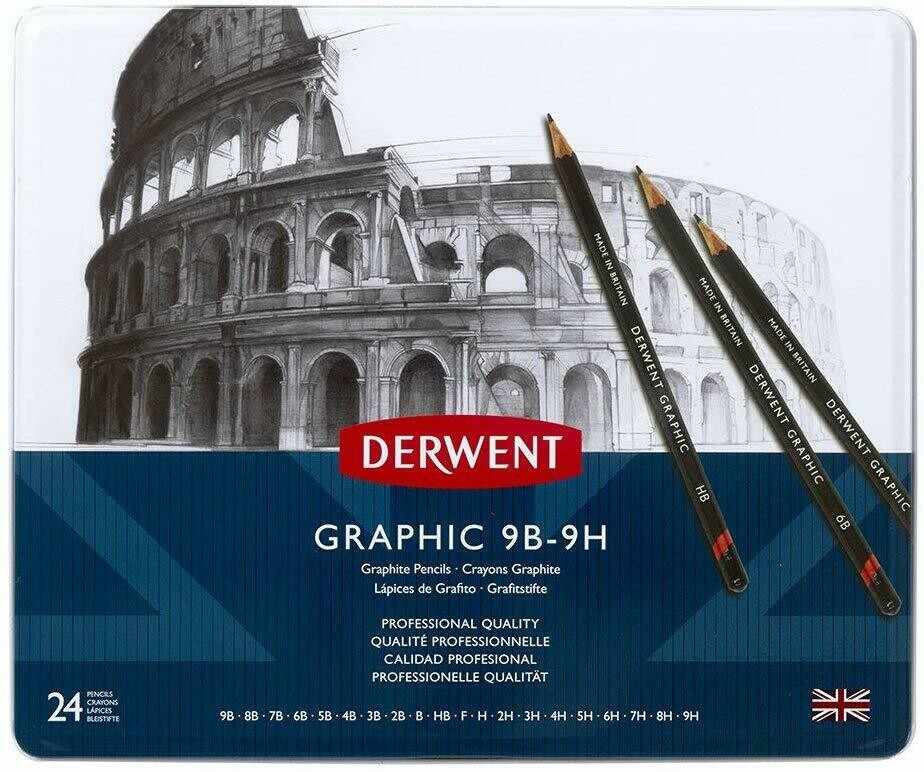 DERWENT 1X24 GRAPHIC 9B-9H PENCIL 34202