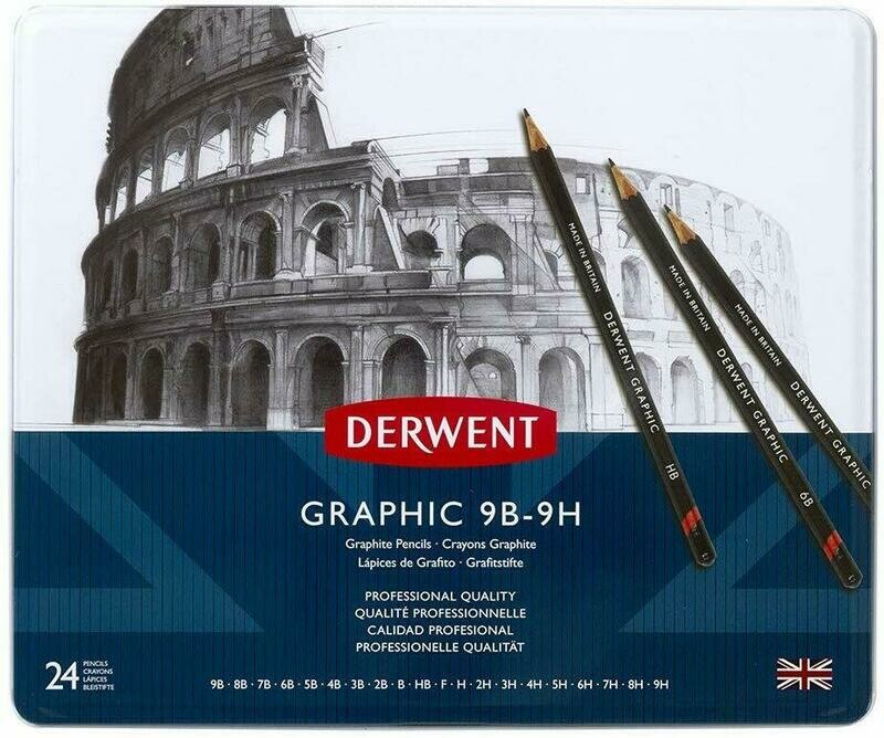 DERWENT 1X24 GRAPHIC 9B-9H PENCIL 34202