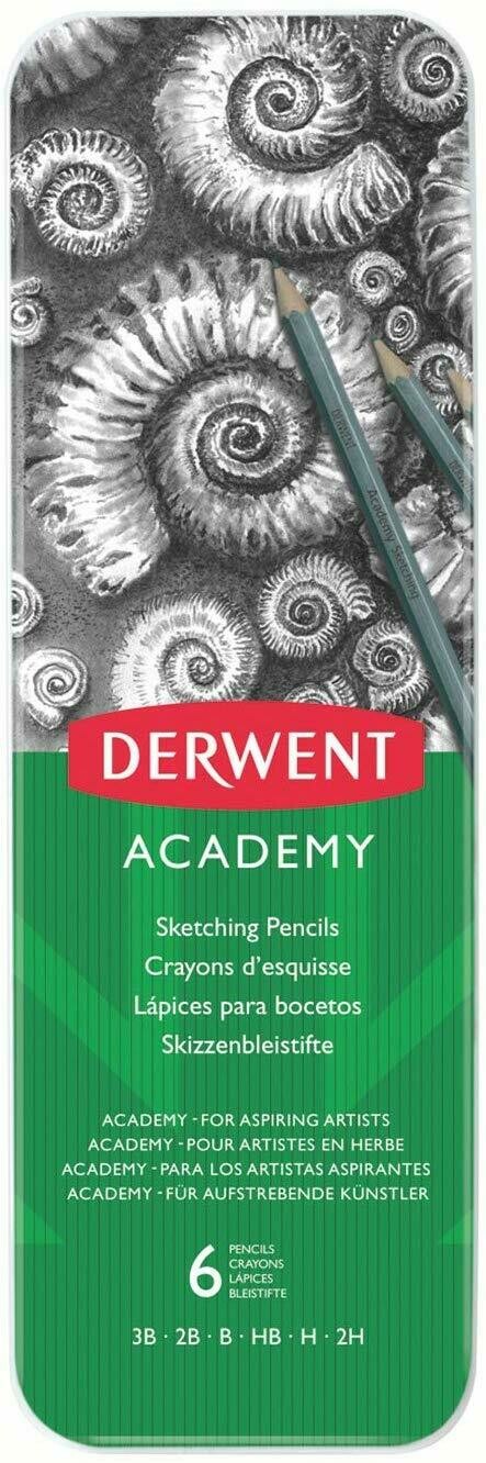 DERWENT 1X6 ACADEMY SKETCHING PENCIL TIN 2301945