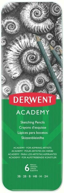 DERWENT 1X6 ACADEMY SKETCHING PENCIL TIN 2301945