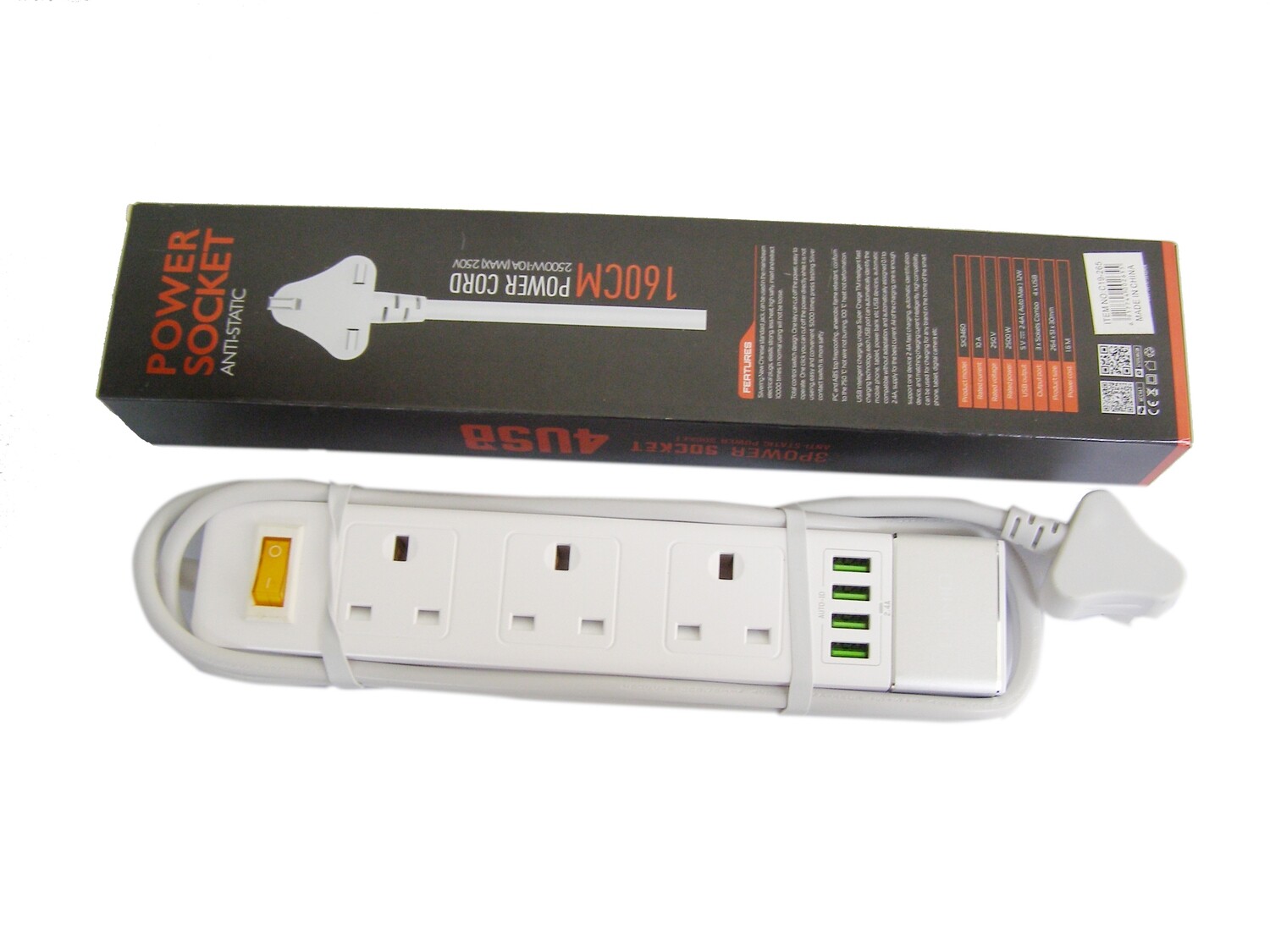 RSC LDNIO 3WAY 1MTR EXTENSION CORD+4USB C19-265