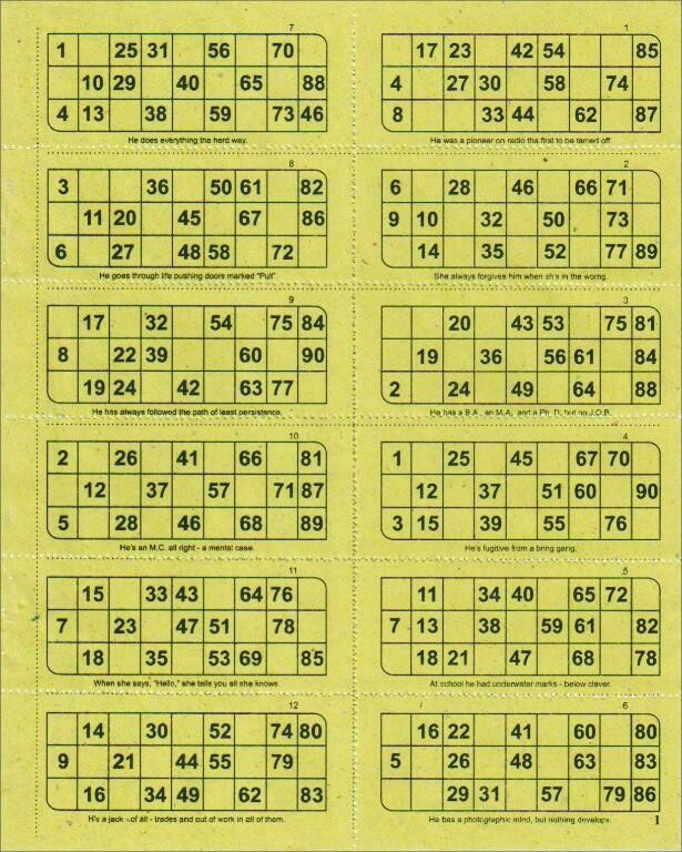 Printable Housie Tickets Printable Blank World