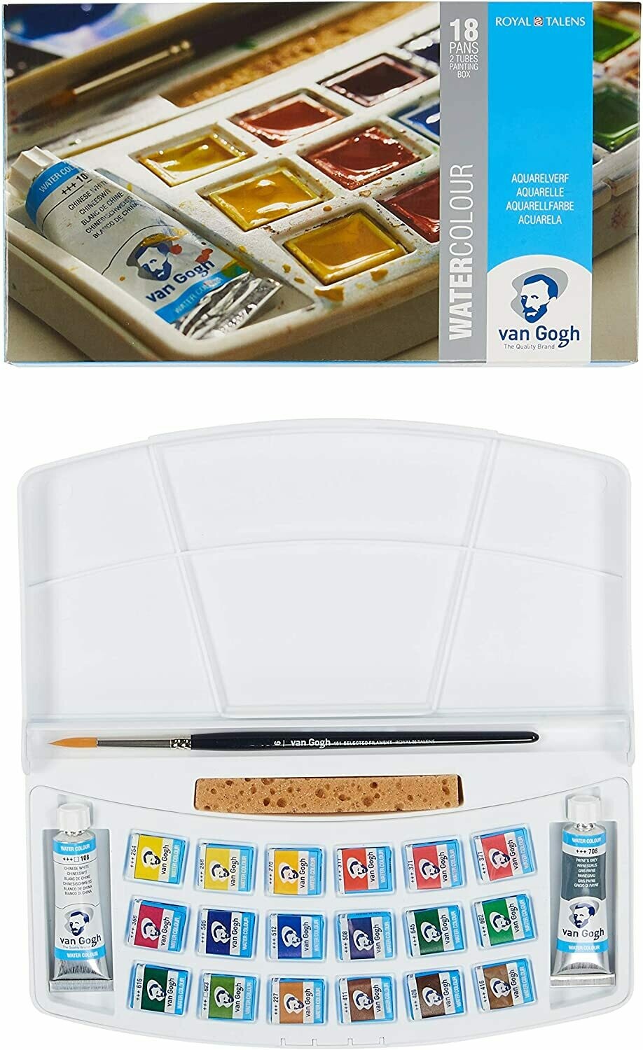 VAN GOGH 18PANS WATER COLOUR PLASTIC BOX 20808616