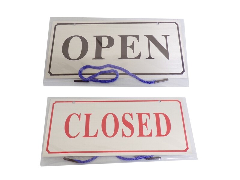 RSC 9X20CM OPEN &amp; CLOSE HANGING SIGN ENG/ARA C19