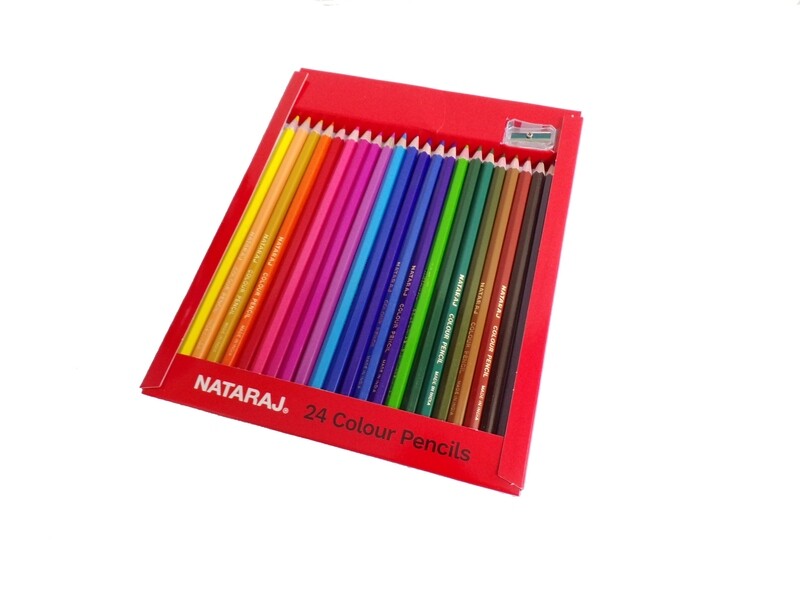 NATARAJ 24PCS FULL SIZE COLOR PENCIL W/SHARPENER