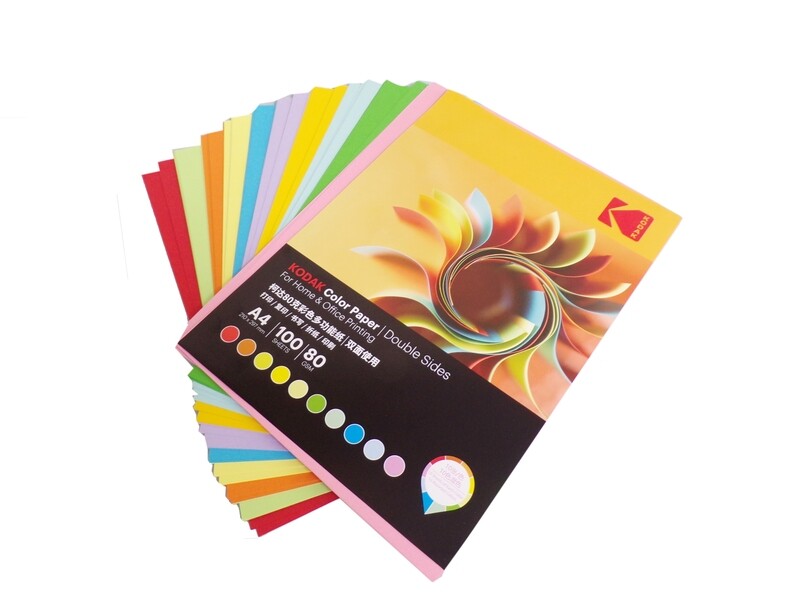 KODAK A4 10 ASSTD COLORS PAPER 80GSM 10SHS/100SHS