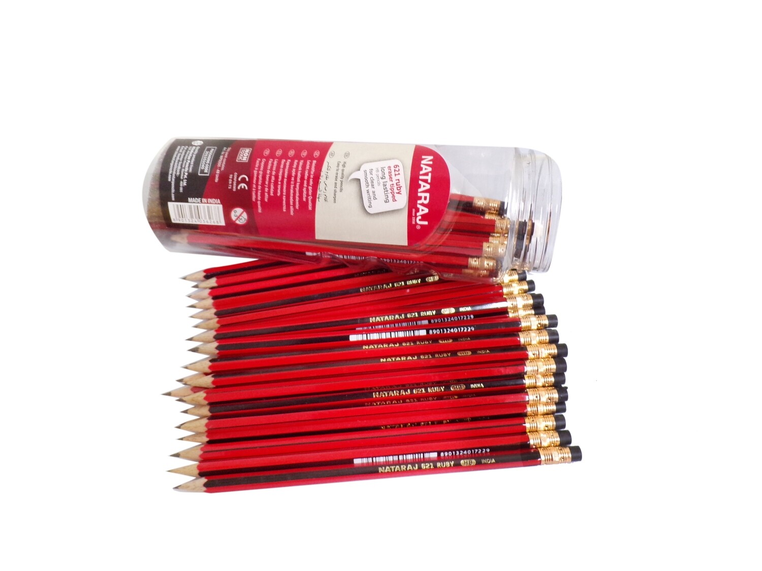 NATARAJ 48PCS 621 HB RUBY PENCIL RUBBED TIPPED JAR