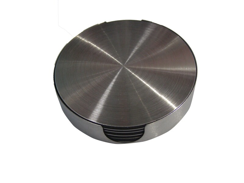 RSC SS 6PCS ROUND TEA COASTERS W/STAND P17-468