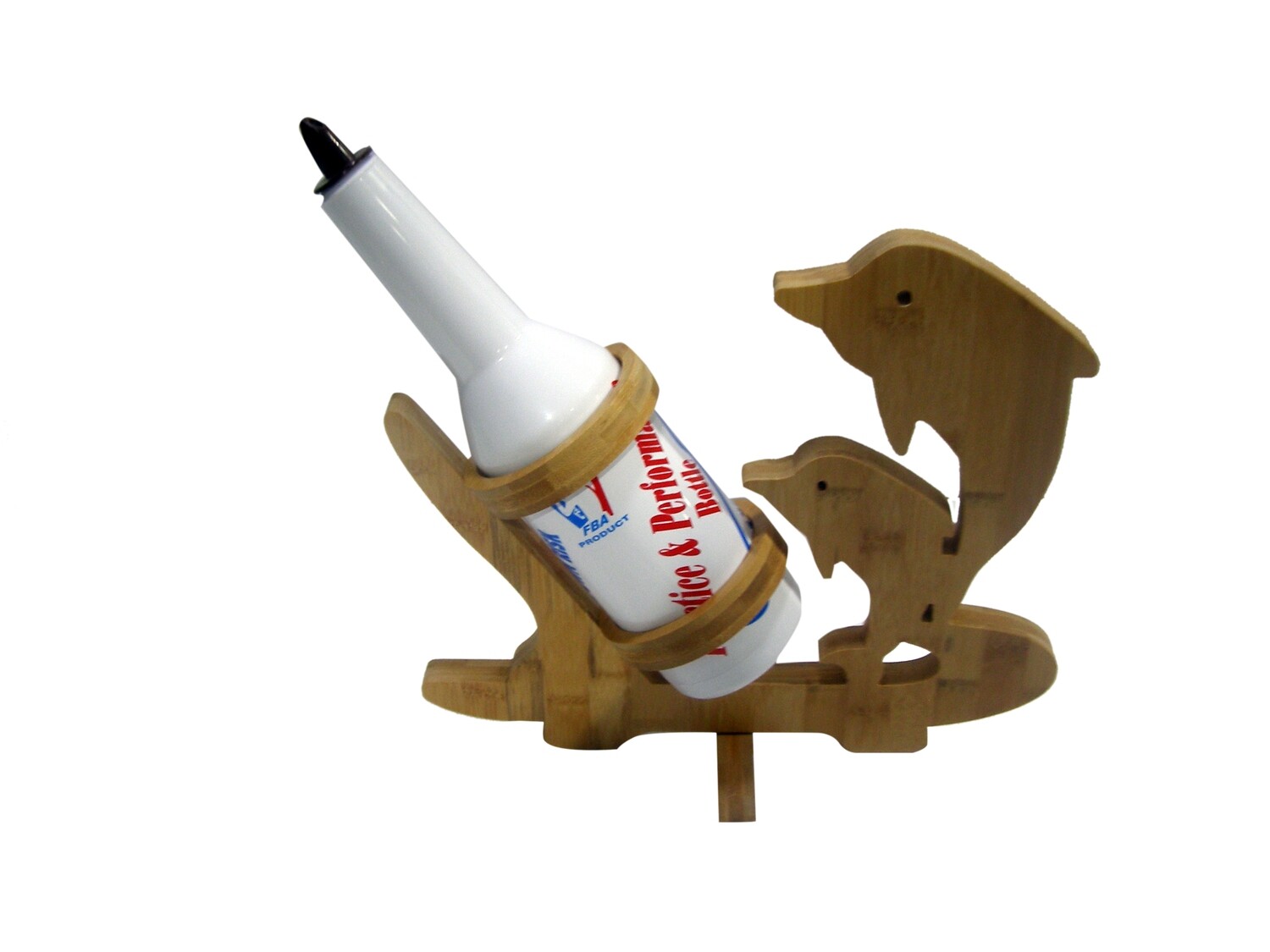 RSC WOODEN WINE BOTTLE HOLDER TREE &amp; DOLPHIN