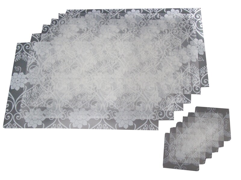 RSC 6PC PLASTIC TABLE PLACE MAT W/COASTER P17-179