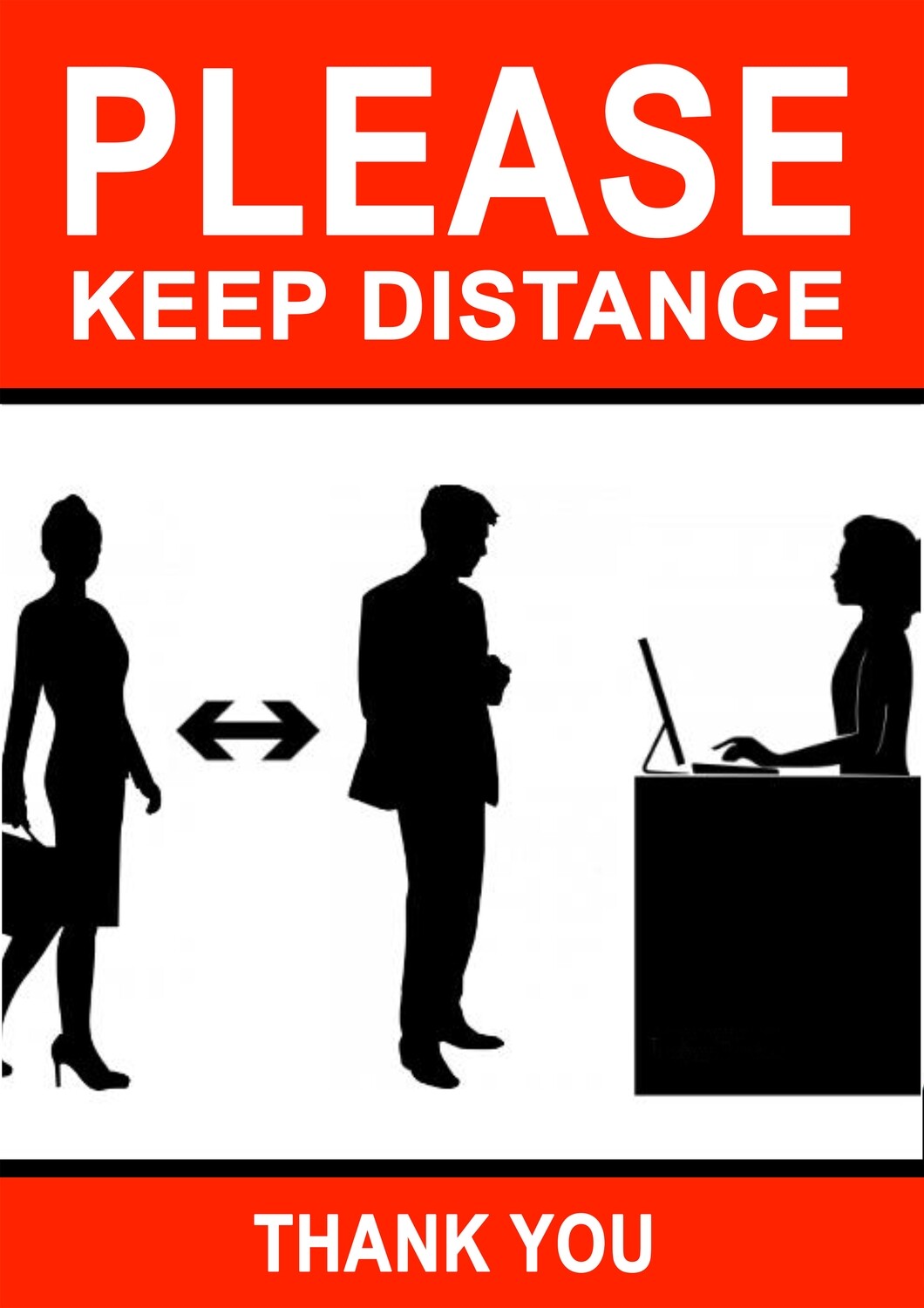 SAFETY SIGNAGE KEEP DISTANCE