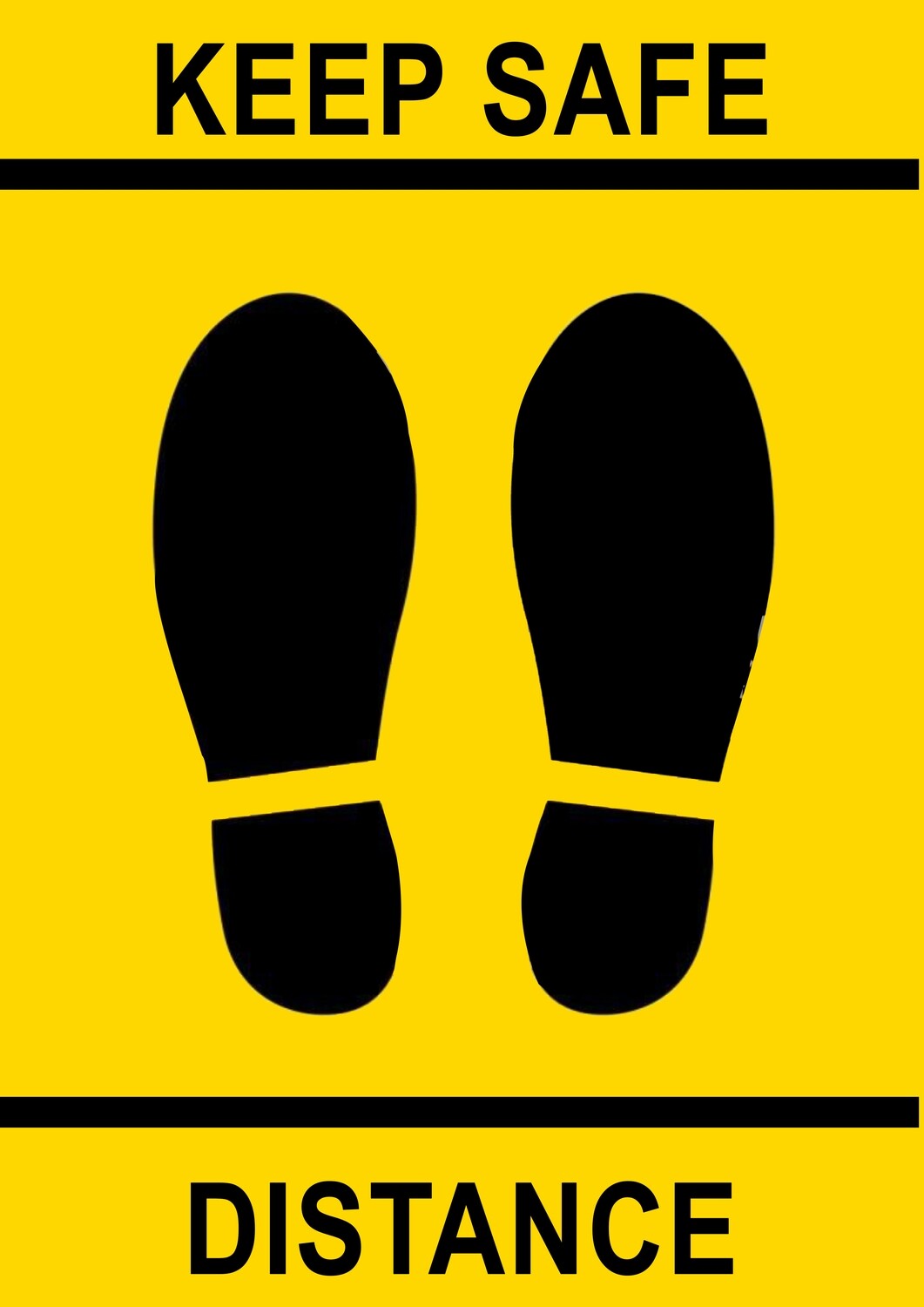 SAFETY SIGNAGE FEET, Language: English