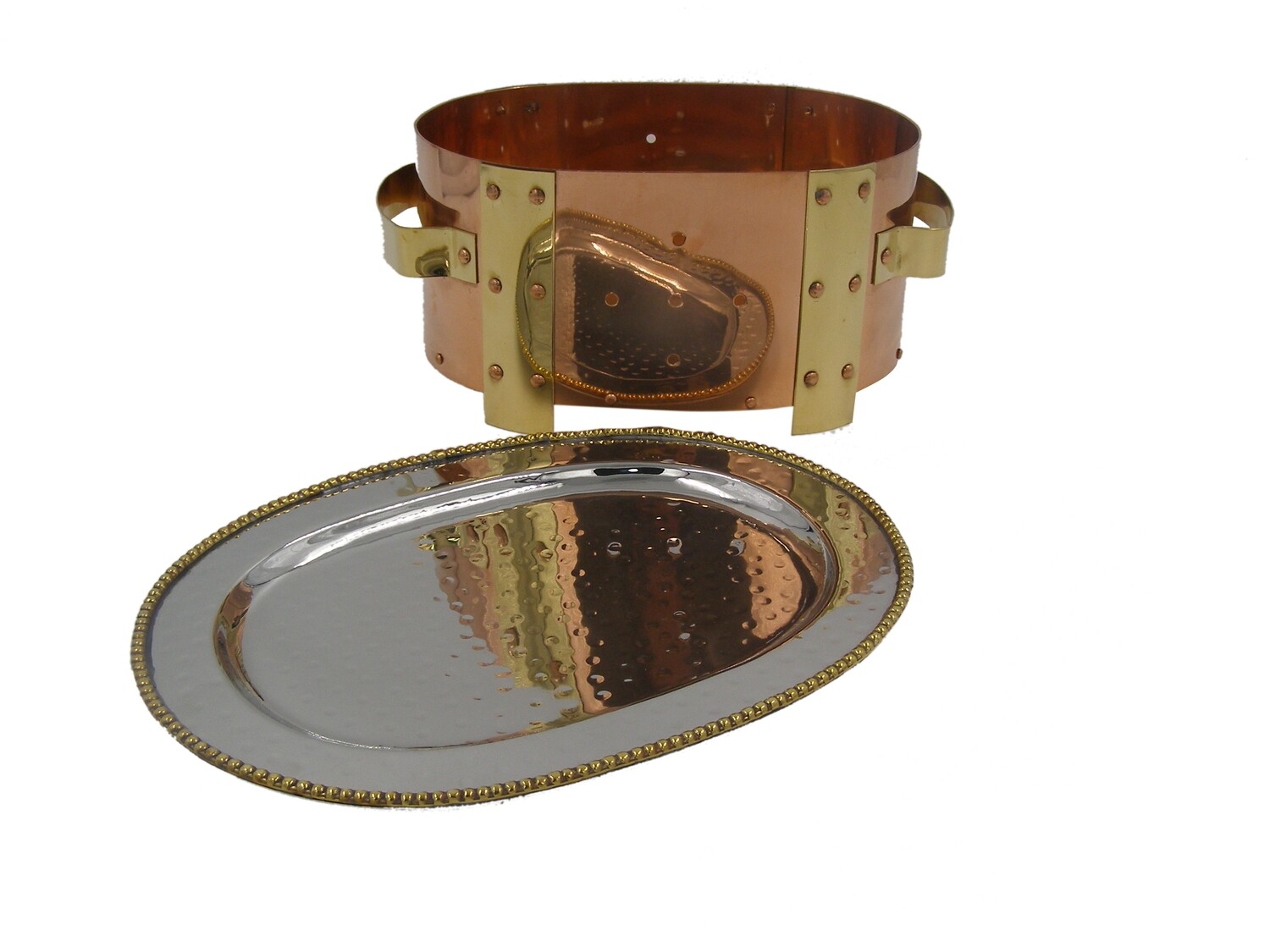 WELCOME COPPER BOTTOM TABLE BBQ+SS PLATE OVAL