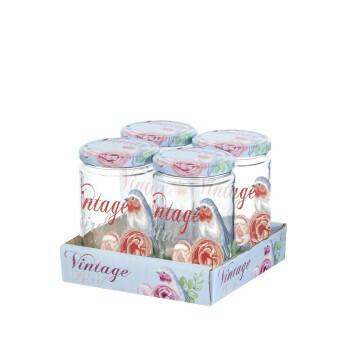 HEREVIN 4PCS 660CC VINTAGEBIRD JAR SET 330367-150
