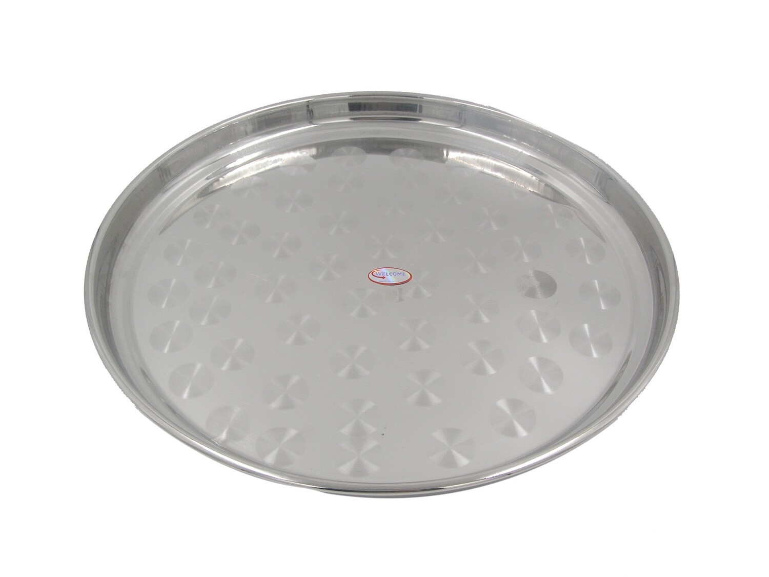 WELCOME SS 55CM ROUND PLATE (KHUMCHA)